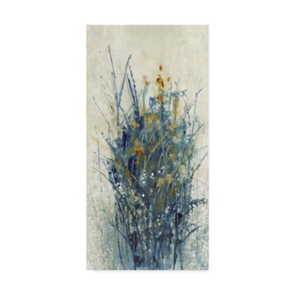 Trademark Fine Art Tim Otoole 'Indigo Floral I' Canvas Art, 16x32 WAG01181-C1632GG
